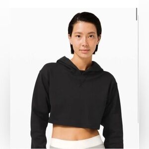 Lululemon All Yours Cropped Hoodie Sweatshirt in Black